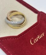 photo de Bague Cartier Trinity en Or Jaune, Rose et Blanc 18 Carats avec Diamants