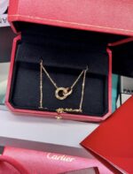 CARTIER PENDENTIF LOVE PAVÉ OR ROSE SERTI DE 48 DIAMANTS 38 ET 41 CM – Image 2